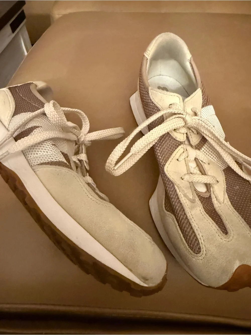 New Balance Tan, Beige and White Casual Sneakers